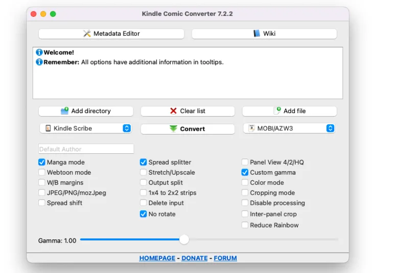 Kindle Comic Converter(开源免费漫画转电子书工具)