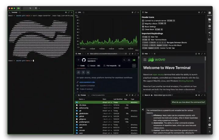 Wave Terminal(开源免费终端软件)