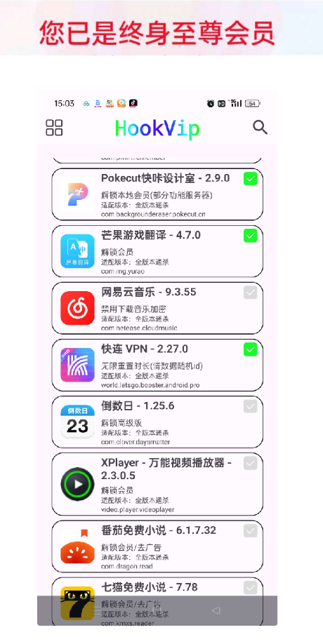 HookVip强大的插件  解锁各种软件的VIP模块