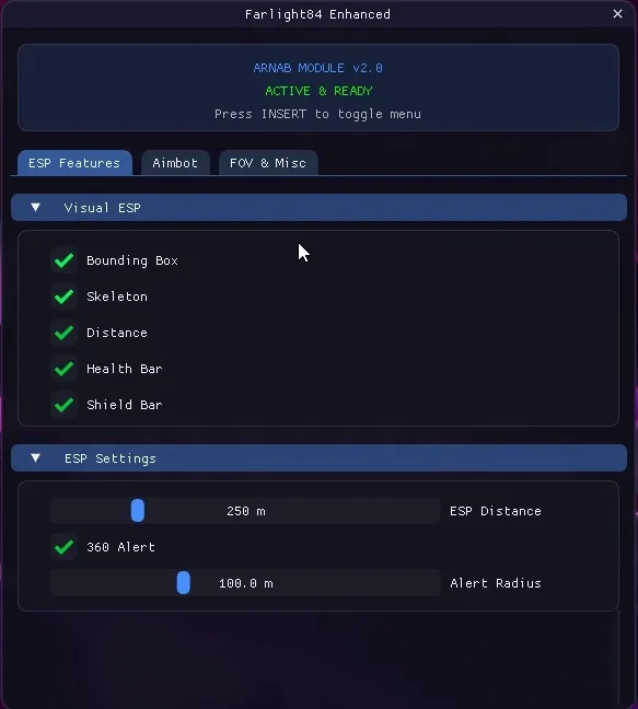 远光84 Farlight 84·老外内部ARNAB MODULE免费作弊 v2.0