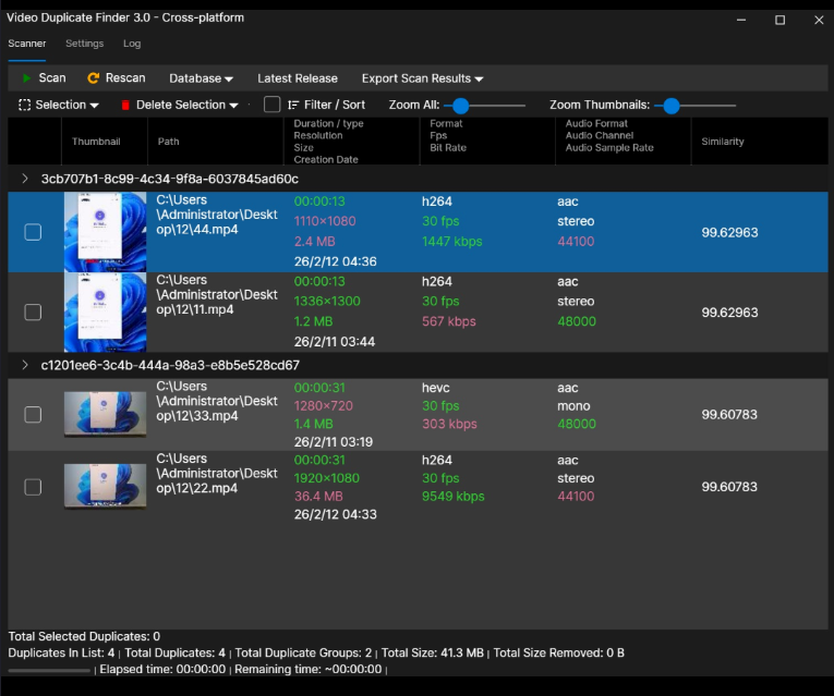 点击查看原图 一款国外的视频查重软件