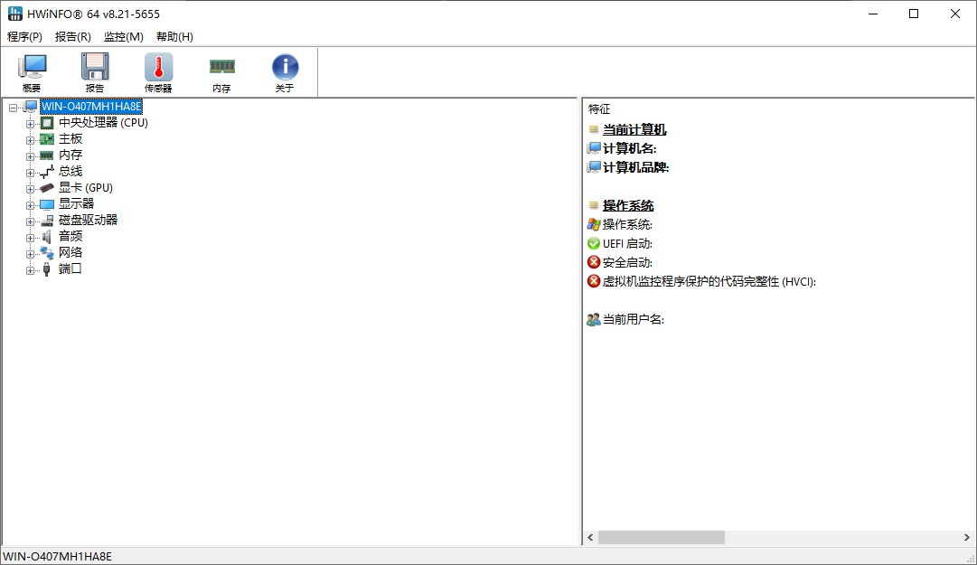 HWiNFO(专业系统信息检测工具) v8.40 / 8.41.5915 中文绿色版