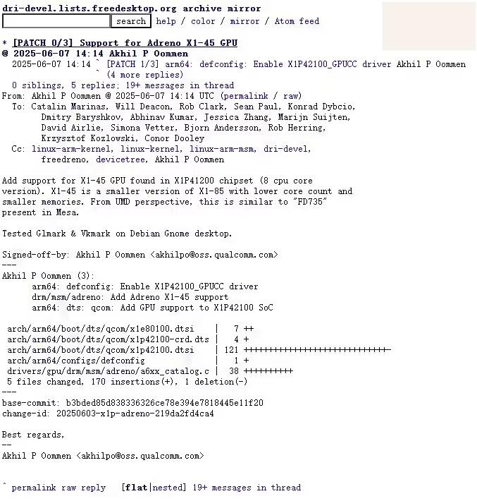 Linux 6.18 内核将新增高通 Adreno X1-45 GPU 驱动支持_热门事件_值得一看_小罗资源网