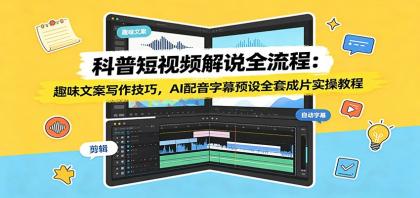科普短视频解说全流程:趣味文案写作技巧,AI配音字幕预设全套成片实操教程-颜夕资源网-第19张图片 科普短视频解说全流程:趣味文案写作技巧,AI配音字幕预设全套成片实操教程