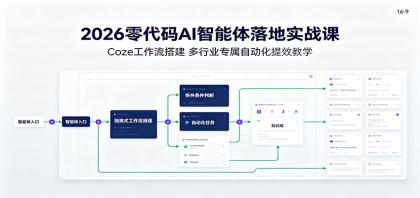 2026零代码AI智能体落地实战课:Coze工作流搭建,多行业专属自动化提效教学-颜夕资源网-第19张图片 2026零代码AI智能体落地实战课:Coze工作流搭建,多行业专属自动化提效教学