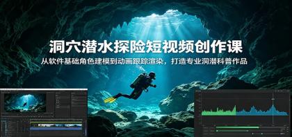 洞穴潜水探险短视频创作课:从软件基础角色建模到动画跟踪渲染,打造专业洞潜科普作品-颜夕资源网-第19张图片 洞穴潜水探险短视频创作课:从软件基础角色建模到动画跟踪渲染,打造专业洞潜科普作品