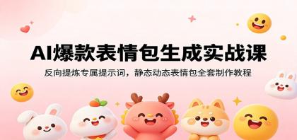 AI爆款表情包生成实战课:反向提炼专属提示词,静态动态表情包全套制作教程-颜夕资源网-第19张图片 AI爆款表情包生成实战课:反向提炼专属提示词,静态动态表情包全套制作教程