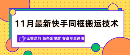11月最新快手同框搬运技术,无需混剪 条条出爆款 安卓苹果通用-颜夕资源网-第18张图片 11月最新快手同框搬运技术,无需混剪 条条出爆款 安卓苹果通用