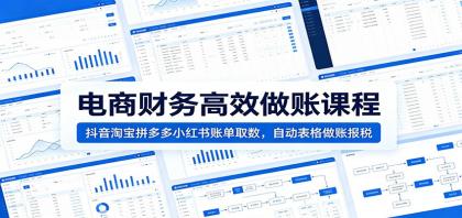 电商财务高效做账课程:抖音淘宝拼多多小红书账单取数,自动表格做账报税-颜夕资源网-第19张图片 电商财务高效做账课程:抖音淘宝拼多多小红书账单取数,自动表格做账报税
