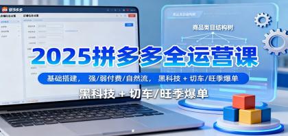 2025拼多多全运营课：基础搭建，强/弱付费/自然流，黑科技 + 切车/旺季爆单