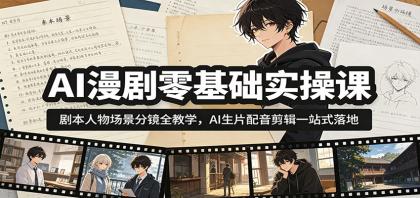 AI漫剧零基础实操课:剧本人物场景分镜全教学,AI生片配音剪辑一站式落地-颜夕资源网-第19张图片 AI漫剧零基础实操课:剧本人物场景分镜全教学,AI生片配音剪辑一站式落地