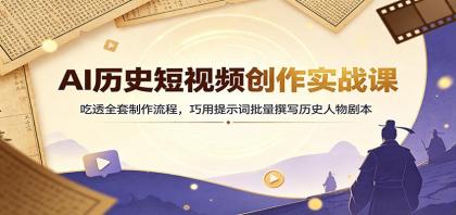 AI历史短视频创作实战课:吃透全套制作流程,巧用提示词批量撰写历史人物剧本-颜夕资源网-第17张图片 AI历史短视频创作实战课:吃透全套制作流程,巧用提示词批量撰写历史人物剧本