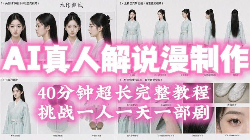 2026年AI真人解说漫剧自动批量化制作教程，40分钟超长完整，自动批量化制作，挑战一人一天一部剧！