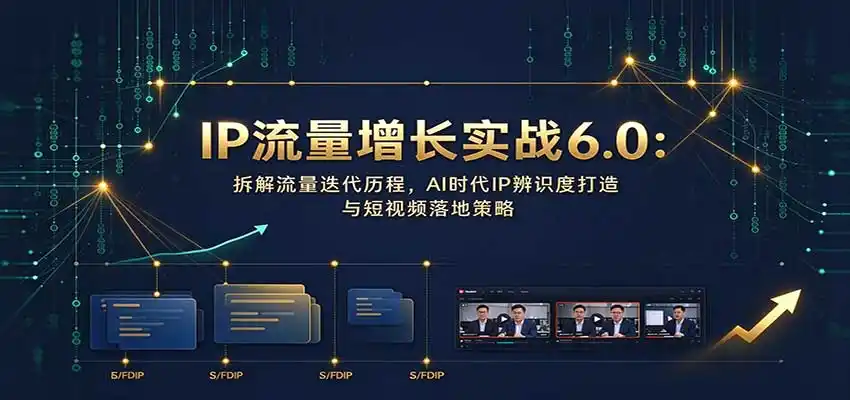 IP流量增长实战6.0:拆解流量迭代历程,AI时代IP辨识度打造与短视频落地策略
