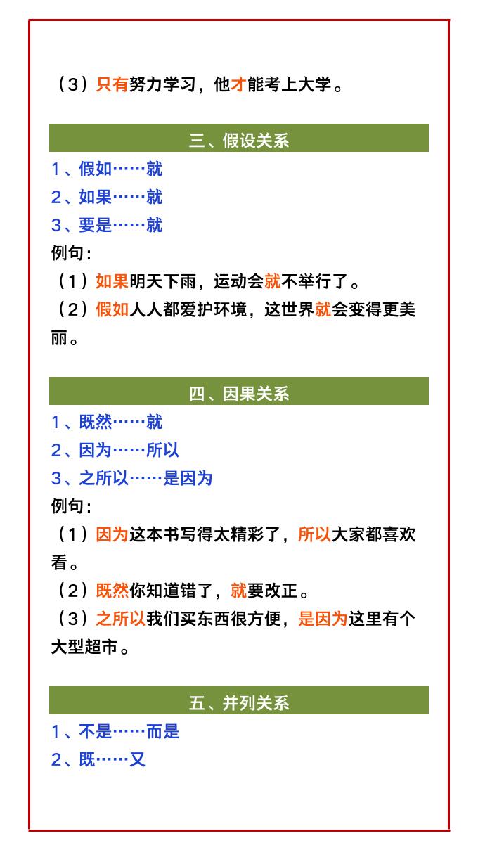 【2025秋新版】二年级语文必考重点关联词造句,给孩子收藏!-二上语文