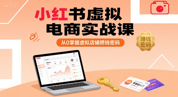 小红书虚拟电商实战课，从0掌握虚拟店铺賺钱密码
