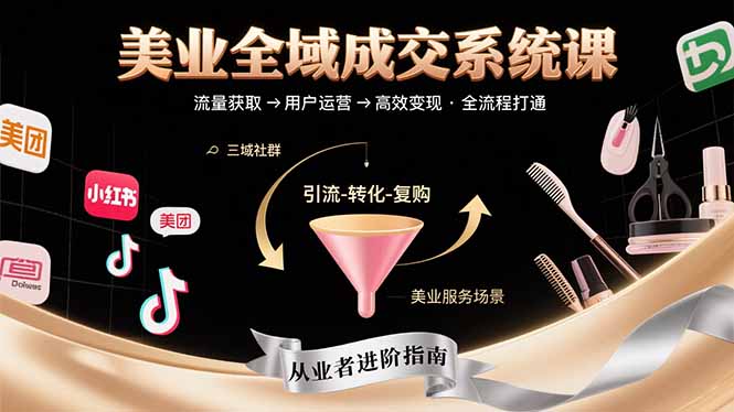 美业全域成交系统课程：帮助美业从业者打通从流量获取到高效变现全流程