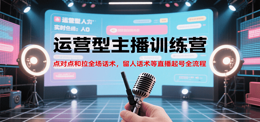 运营型主播训练营,点对点和拉全场话术,留人话术等直播起号全流程(更新8月)