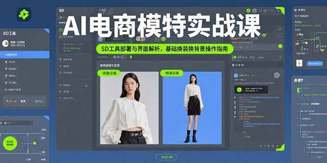 AI电商模特实战课,SD工具部署与界面解析,基础换装换背景操作指南