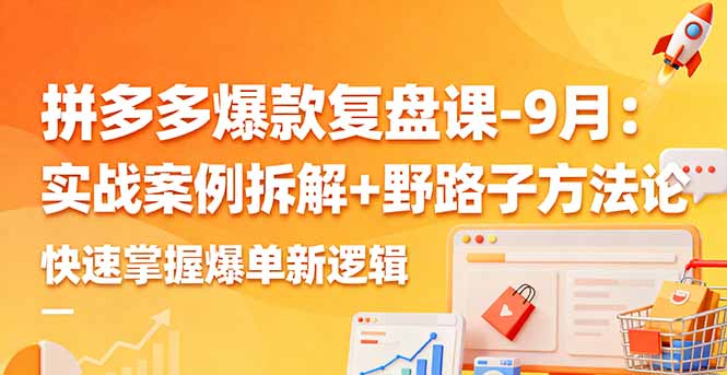 拼多多爆款复盘课-9月:实战案例拆解+野路子方法论,快速掌握爆单新逻辑