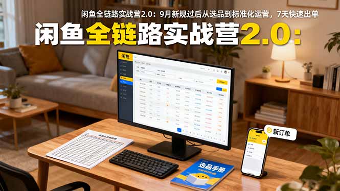 闲鱼全链路实战营2.0：9月新规过后从选品到标准化运营，7天快速出单