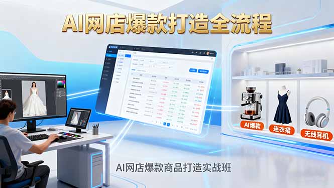 AI网店爆款商品打造实战班:AI技术实现商品图智能处理,快速搭建AI网店