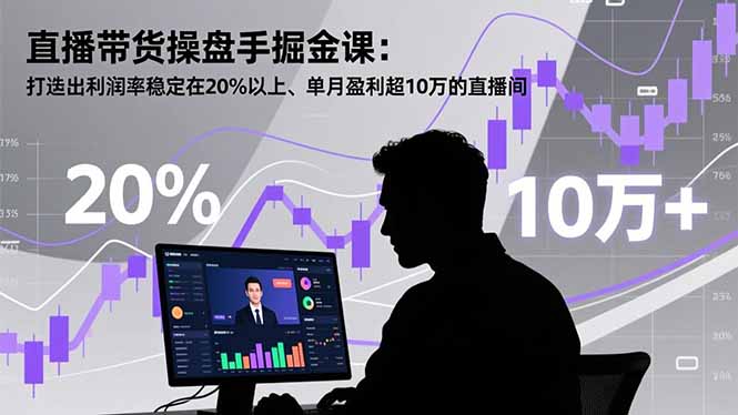 直播带货操盘手掘金课：打造出利润率稳定在20%以上、单月盈利超10万的直播间