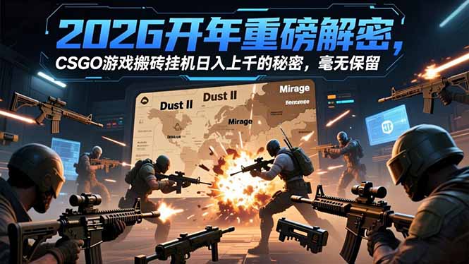 2026开年重磅解密,CSGO游戏搬砖挂机日入上千的秘密,毫无保留
