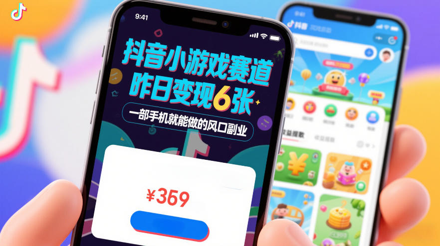 抖音小游戏赛道,昨日变现600+,零基础一部手机就能做的风口副业【揭秘】
