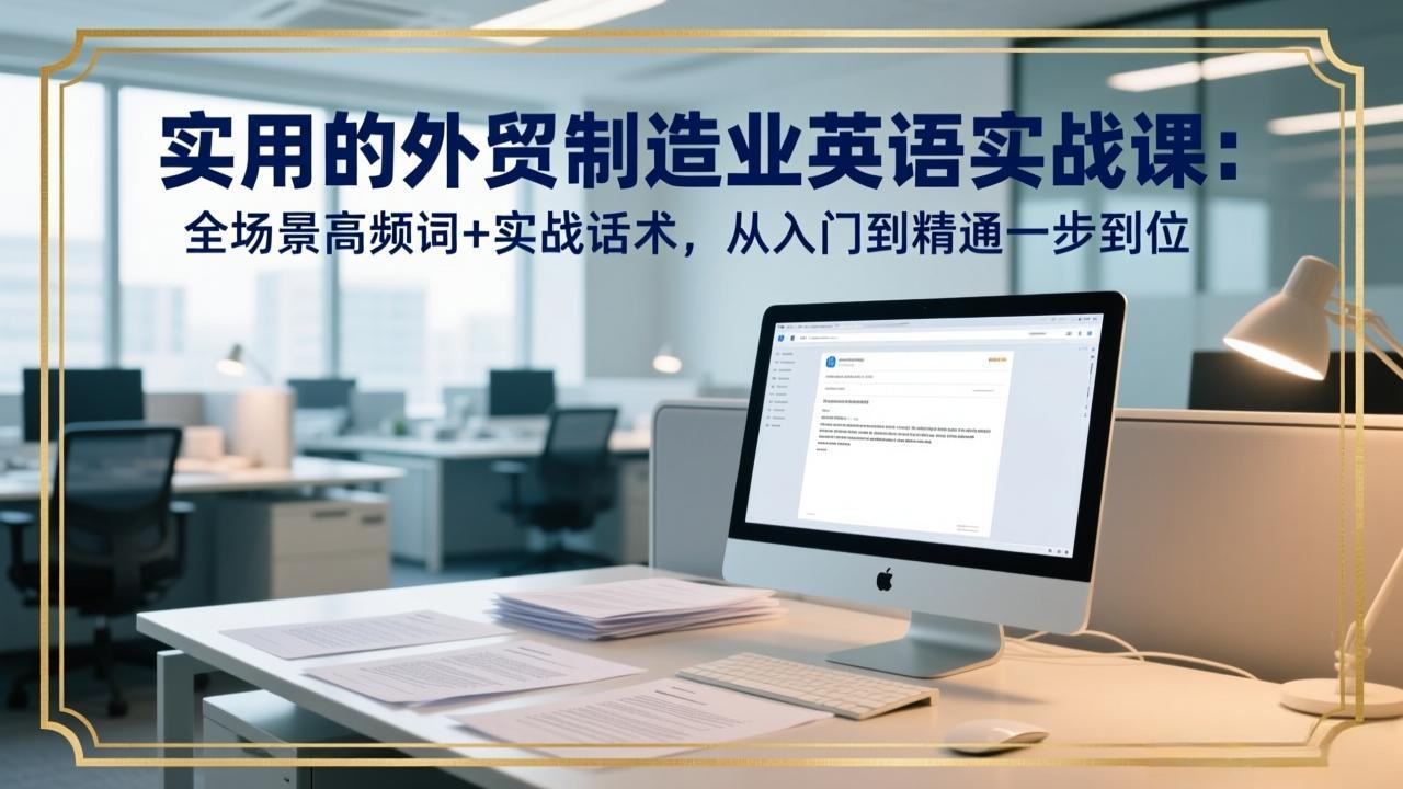 实用的外贸制造业英语实战课:全场景高频词+实战话术,从入门到精通一步到位