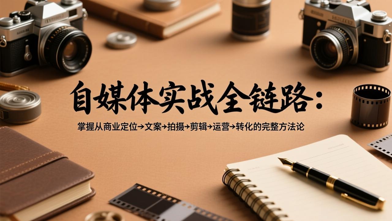 自媒体实战全链路：掌握从商业定位→文案→拍摄→剪辑→运营→转化的完整方法论