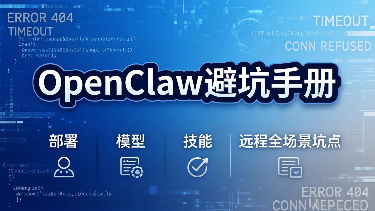 OpenClaw避坑手册:部署+模型+技能+远程全场景坑点,一次性给你说全,少走弯路
