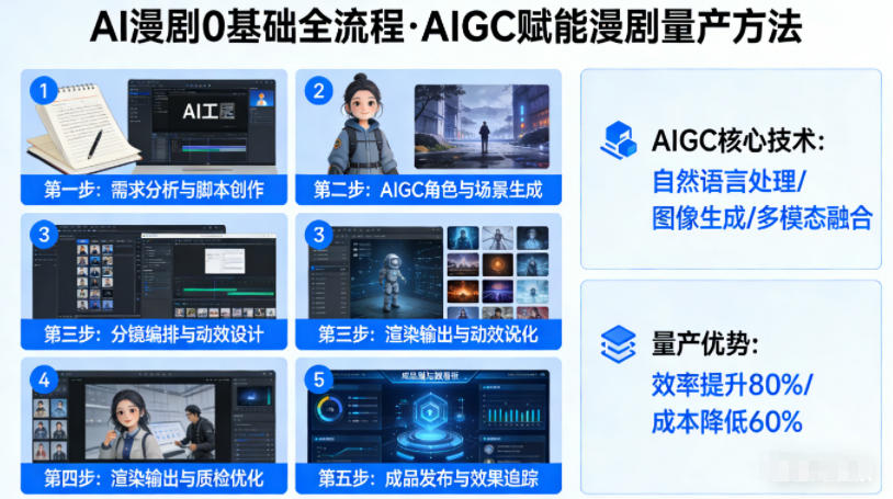 AI漫剧0基础全流程，快速掌握AIGC赋能的漫剧量产方法