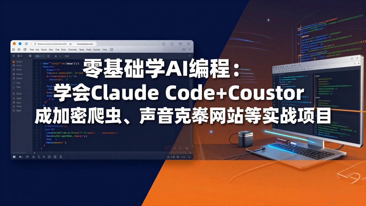 零基础学AI编程：学会Claude Code+Cursor完成加密爬虫、声音克隆网站等实战项目