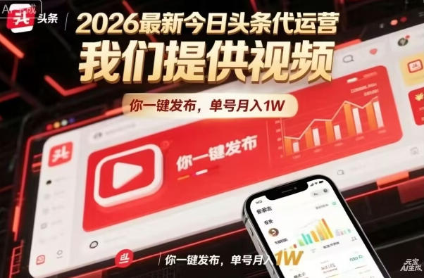 今日头条躺賺模式，你9我1，操作简单，一键发布，单机日入数百，长期合作【揭秘】