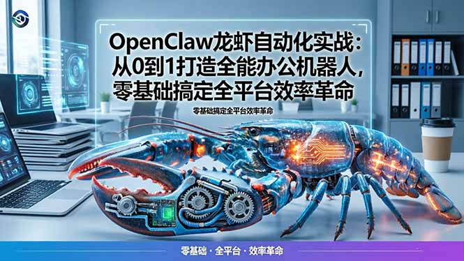 OpenClaw龙虾自动化实战:从0到1打造全能办公机器人,零基础搞定全平台效率革命