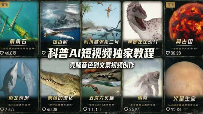 科普造物主AI短视频独家教程：从软件安装、壳隆音色到文案视频创作，零基础快速做爆款