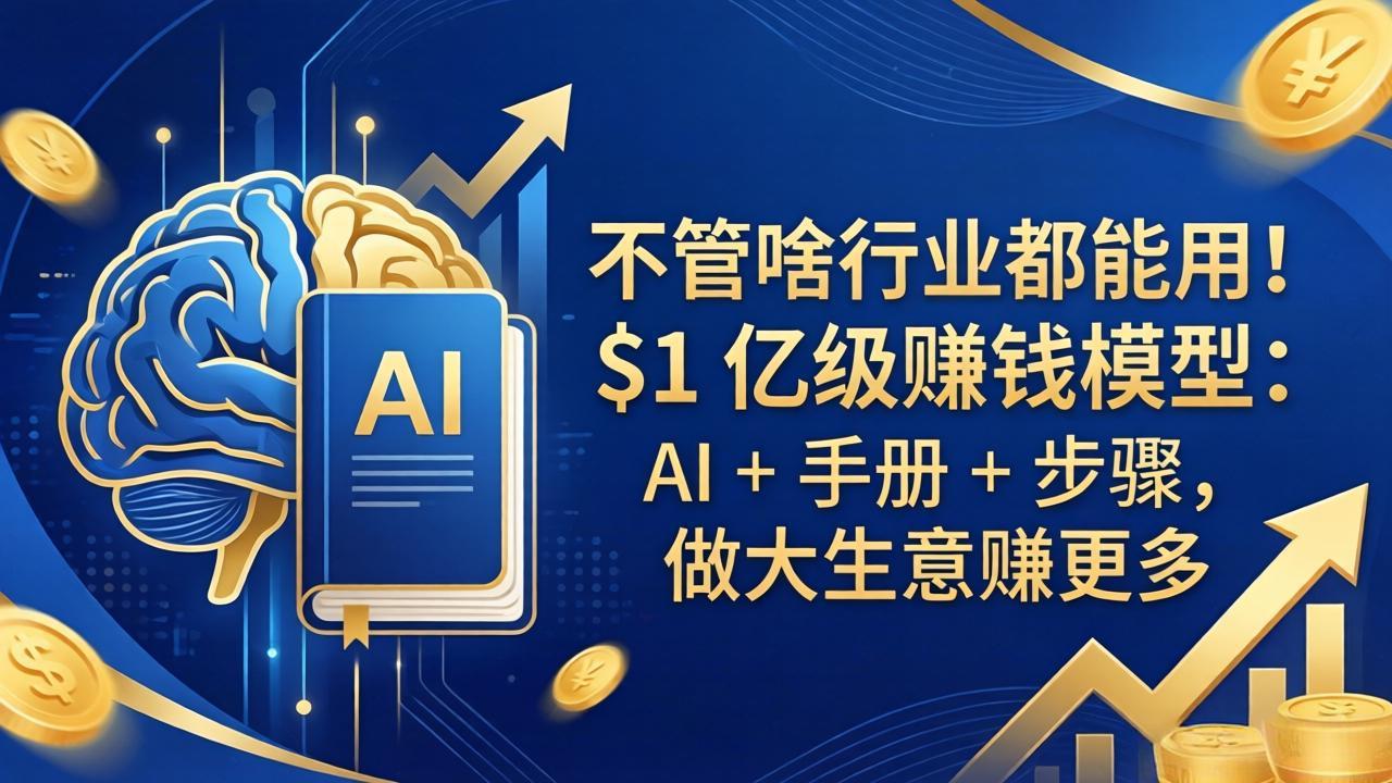不管啥行业都能用!$1 亿级赚钱模型:AI + 手册 + 步骤,做大生意赚更多