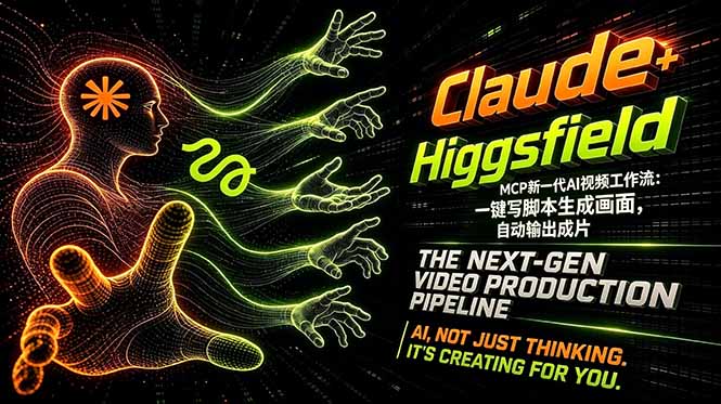 Claude+Higgsfield MCP新一代AI视频工作流：一键写脚本生成画面，自动输出成片
