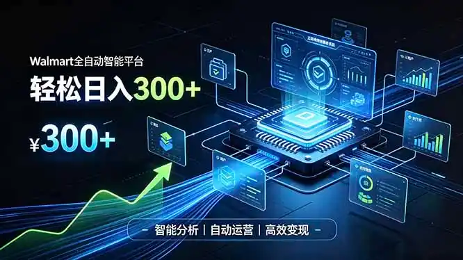 Walmart全自动智能平台,轻松日入300+一站式跨境智能运营工具。无需复杂实操