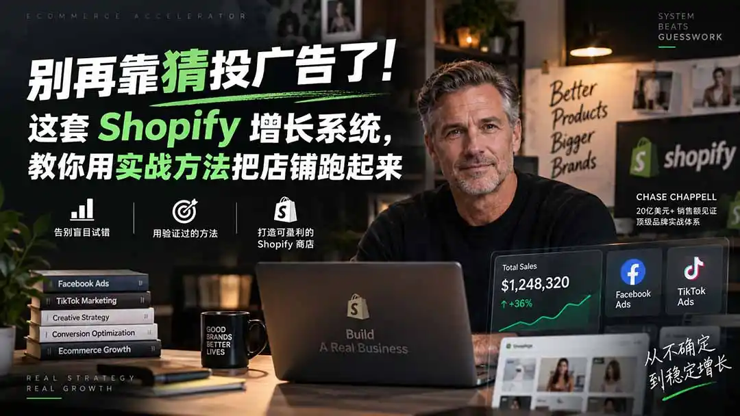 别再靠猜投广告了！这套 Shopify 增长系统，教你用实战方法把店铺跑起来【原创双语字幕】