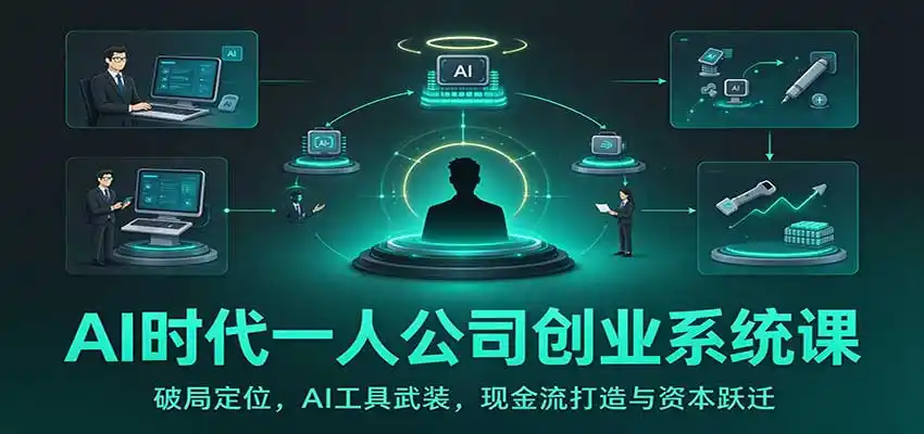 AI时代一人公司创业系统课:破局定位,AI工具武装,现金流打造与资本跃迁