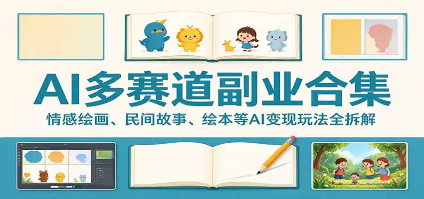 AI多赛道副业合集:情感绘画、民间故事、绘本等AI变现玩法全拆解