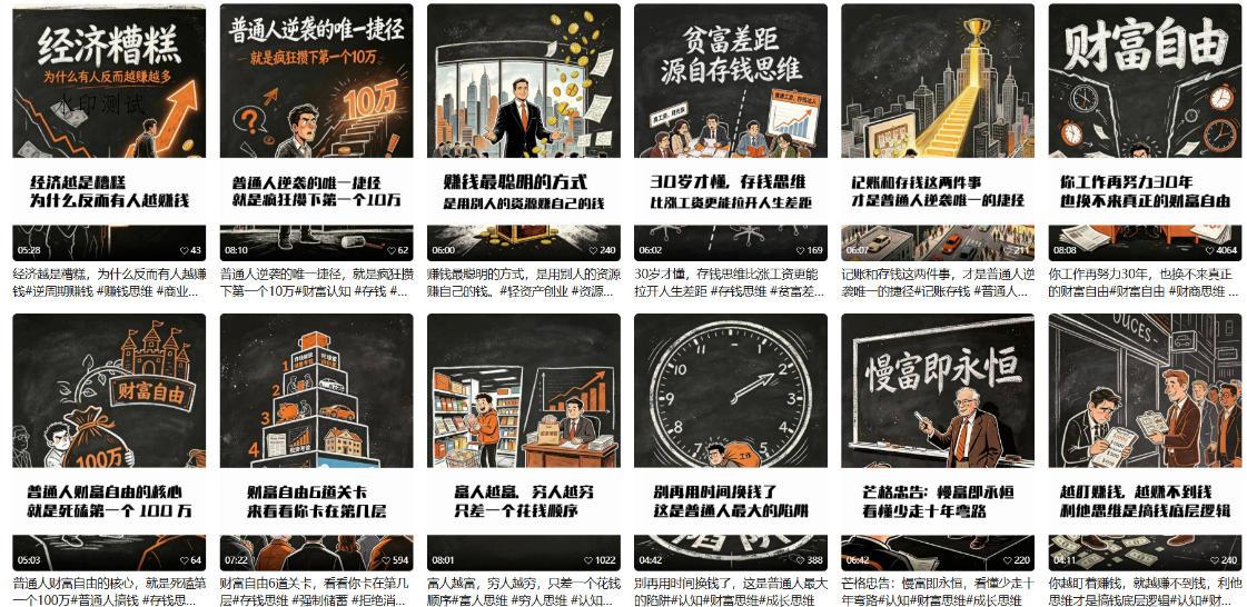 【AI书单】财富书籍图文解读玩法,一键直出,几十条视频,跑出1000单,全流程拆解,新手也可以上手