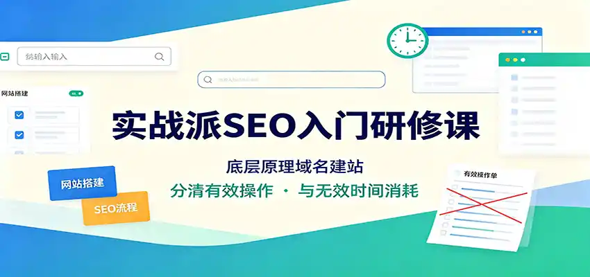 实战派SEO入门研修课:底层原理域名建站,分清有效操作与无效时间消耗