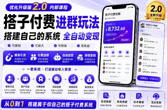 搭建群系统实战项目玩法，搭建整套付费进群系统，实现全天被动收益