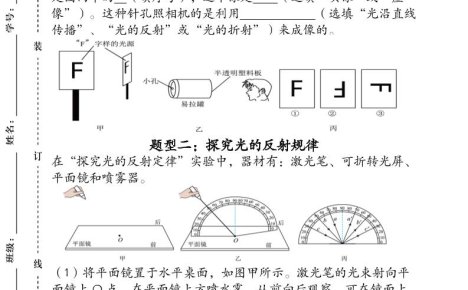 【2025秋新版】人教版八上物理_期末压轴专项训练《光现象》常考题型12个(含答案)