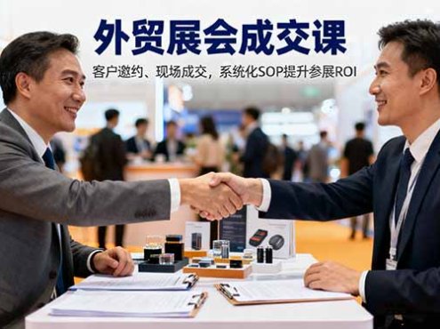 外贸展会成交课,含目标制定、客户邀约、现场成交,系统化SOP提升参展ROI