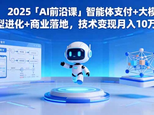 2025「AI前沿课」智能体支付+大模型进化+商业落地,技术变现月入10万+