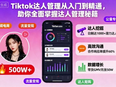Tiktok达人管理从入门到精通,助你全面掌握达人管理秘籍
